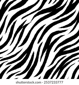 zebra seamless pattern. black and white stripped background. abstract organic pattern. vector background for fabric design, wrapping paper, textile and wallpaper.