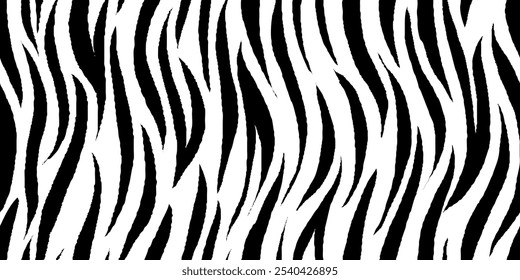 zebra seamless pattern. black and white stripped background. abstract organic pattern. vector background for fabric design, wrapping paper, textile and wallpaper.