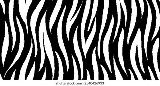 zebra seamless pattern. black and white stripped background. abstract organic pattern. vector background for fabric design, wrapping paper, textile and wallpaper.