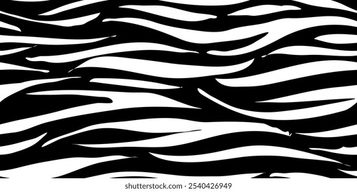 Patrón sin fisuras de cebra. fondo de rayas en blanco y negro. patrón orgánico abstracto. fondo de Vector para el diseño de la tela, papel de embalaje, textil y Fondo de pantalla.