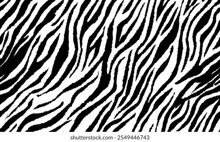 zebra seamless pattern. black and white stripped background. abstract organic pattern. vector background for fabric design, wrapping paper, textile and wallpaper.