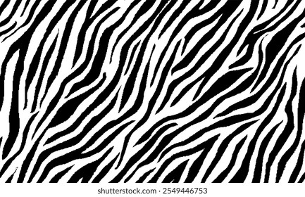 zebra seamless pattern. black and white stripped background. abstract organic pattern. vector background for fabric design, wrapping paper, textile and wallpaper.