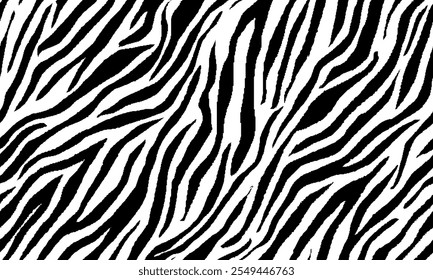 zebra seamless pattern. black and white stripped background. abstract organic pattern. vector background for fabric design, wrapping paper, textile and wallpaper.