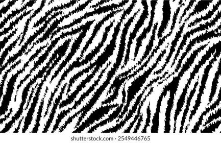 zebra seamless pattern. black and white stripped background. abstract organic pattern. vector background for fabric design, wrapping paper, textile and wallpaper.