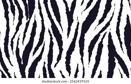 zebra seamless pattern. black and white stripped background. abstract organic pattern. vector background for fabric design, wrapping paper, textile and wallpaper.