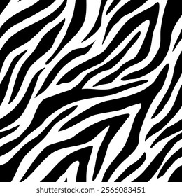 zebra seamless pattern. black and white stripped background. abstract organic pattern. suitable for fabric design, wrapping paper, textile and wallpaper.