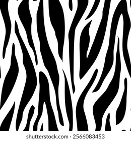 zebra seamless pattern. black and white stripped background. abstract organic pattern. suitable for fabric design, wrapping paper, textile and wallpaper.