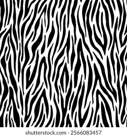 zebra seamless pattern. black and white stripped background. abstract organic pattern. suitable for fabric design, wrapping paper, textile and wallpaper.