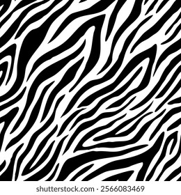 zebra seamless pattern. black and white stripped background. abstract organic pattern. suitable for fabric design, wrapping paper, textile and wallpaper.