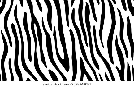 zebra seamless pattern. black and white stripped background. abstract organic pattern. vector background for fabric design, wrapping paper, textile and wallpaper.