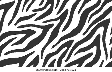 zebra seamless pattern. black and white stripped background. abstract organic pattern. vector background for fabric design, wrapping paper, textile and wallpaper.