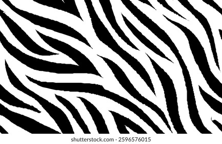 zebra seamless pattern. black and white stripped background. abstract organic pattern. vector background for fabric design, wrapping paper, textile and wallpaper.