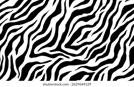 zebra seamless pattern. black and white stripped background. abstract organic pattern. vector background for fabric design, wrapping paper, textile and wallpaper.