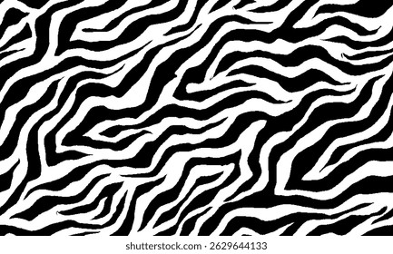 zebra seamless pattern. black and white stripped background. abstract organic pattern. vector background for fabric design, wrapping paper, textile and wallpaper.