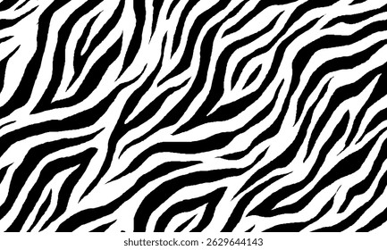 zebra seamless pattern. black and white stripped background. abstract organic pattern. vector background for fabric design, wrapping paper, textile and wallpaper.