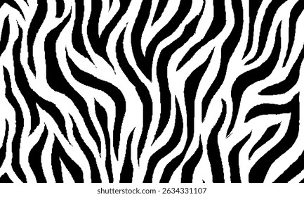 zebra seamless pattern. black and white stripped background. abstract organic pattern. vector background for fabric design, wrapping paper, textile and wallpaper.