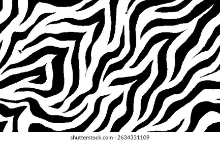 padrão sem emenda de zebra. fundo listrado preto e branco. padrão orgânico abstrato. fundo vetorial para design de tecido, papel de embrulho, têxtil e papel de parede.
