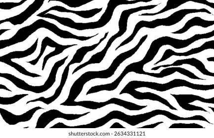 zebra seamless pattern. black and white stripped background. abstract organic pattern. vector background for fabric design, wrapping paper, textile and wallpaper.