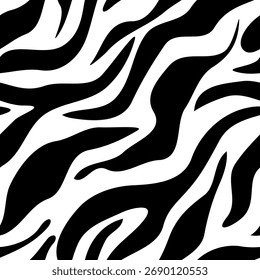 Patrón sin fisuras de cebra. fondo de rayas en blanco y negro. patrón orgánico abstracto. fondo de Vector para el diseño de la tela, papel de embalaje, textil y Fondo de pantalla.