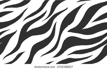 zebra seamless pattern. black and white stripped background. abstract organic pattern. vector background for fabric design, wrapping paper, textile and wallpaper.