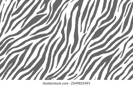 zebra seamless pattern. grey stripped background. abstract organic pattern. vector background for fabric design, wrapping paper, textile and wallpaper.