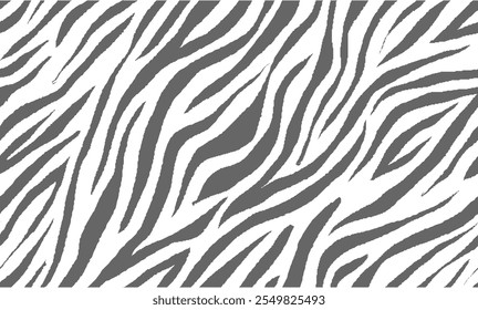 padrão sem emenda de zebra. fundo listrado cinza. padrão orgânico abstrato. fundo vetorial para design de tecido, papel de embrulho, têxtil e papel de parede.