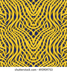 Zebra seamless pattern. A grid of intersecting wavy lines. Modern abstract background. Vector.