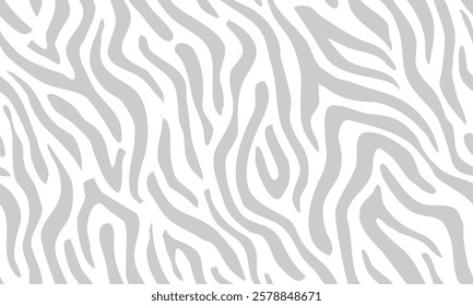 zebra seamless pattern. monochrome grey stripped background. abstract organic pattern. vector background for fabric design, wrapping paper, textile and wallpaper.