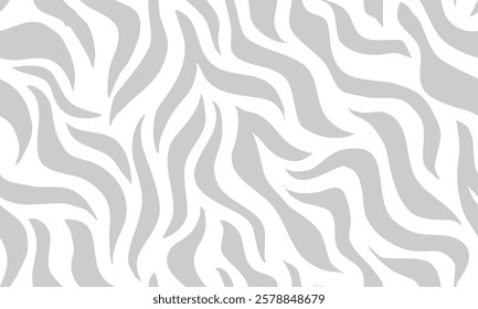 zebra seamless pattern. monochrome grey stripped background. abstract organic pattern. vector background for fabric design, wrapping paper, textile and wallpaper.