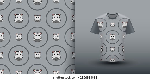 Zebra seamless pattern with shirt