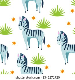 Zebra seamless pattern vector illustration