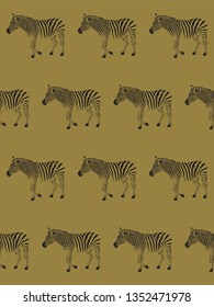 Zebra seamless pattern. Vector Illustration. 