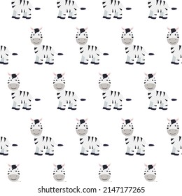 Zebra seamless pattern. Vector illustration in a flat style. Eps 10