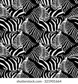 Zebra seamless pattern. Vector illustration