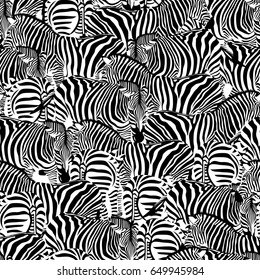 Zebra seamless pattern. Wild animal texture. Striped black and white. design trendy fabric texture, illustration.