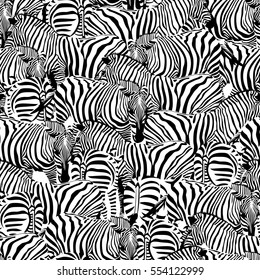 Zebra seamless pattern.Savannah Animal ornament. Wild animal texture. Striped black and white. design trendy fabric texture, illustration.