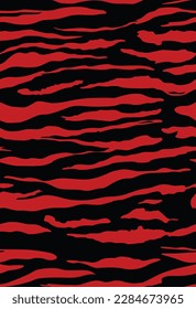 Zebra seamless print on red background vector texture for textile