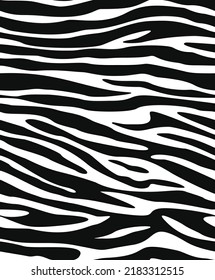 Textura de piel animal vectorial sin fisuras de cebra, diseño de moda