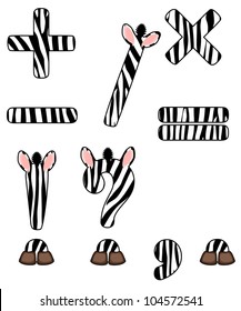 zebra set of isolated signs