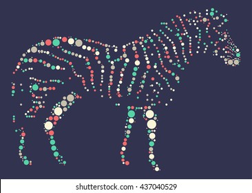 zebra shape vector design by color point