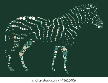 zebra shape vector design by color point