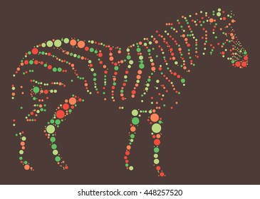 zebra shape vector design by color point