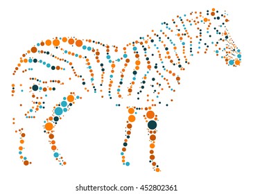 zebra shape vector design by color point