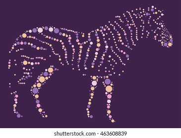 zebra shape vector design by color point