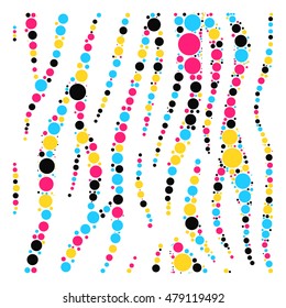 Zebra shape vector design by color point
