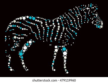 zebra shape vector design by color point