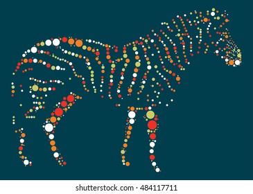 zebra shape vector design by color point