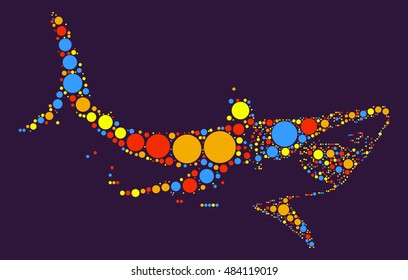 Zebra shape vector design by color point
