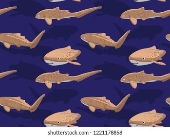 Zebra Shark Cartoon Background Seamless Wallpaper