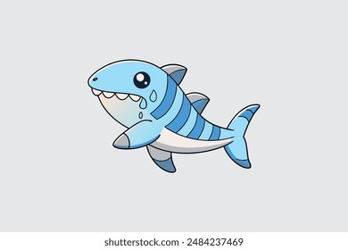 Zebra Shark cartoon vector illustration